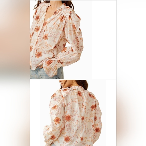 NWOT Free People Meant To Be Floral Blouse size XL - Picture 2 of 3